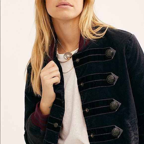 Free People Atlas Corduroy Military Bomber Jacket - Picture 3 of 12